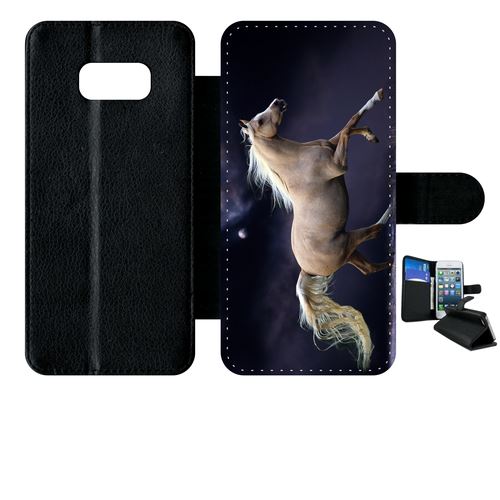 Etui À Rabat Samsung Galaxy S8+ Plus Cheval Fond Prune