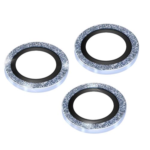 Film caméra pour iPhone 14 Pro et 14 Pro Max Verre trempé 9H 0.2mm Contour pailleté Avizar bleu clair