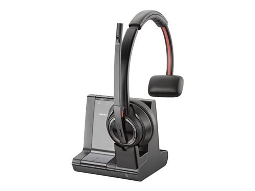 Poly Savi 8210-M - Savi 8200 series - micro-casque - sur-oreille - DECT / Bluetooth - sans fil - noir - certifié Zoom, Certifié pour Microsoft Teams