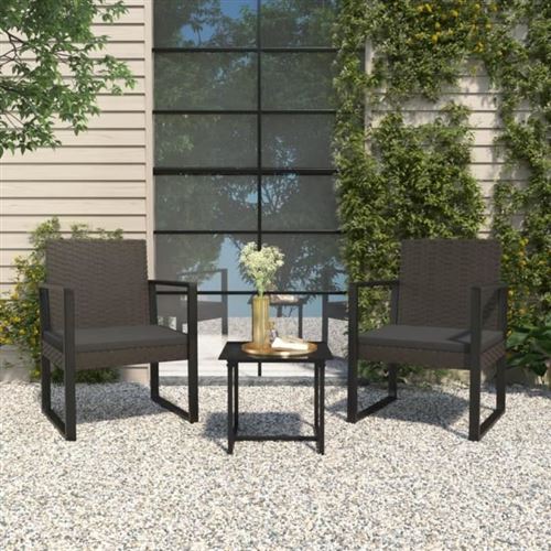 VIDAXL - Fauteuil de jardin - Résine tressée - Noir - Image 2
