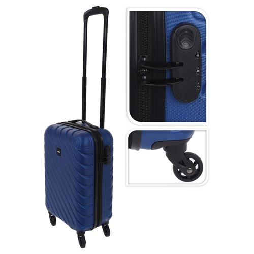 ProWorld Valise design à losanges 28 L bleu foncé