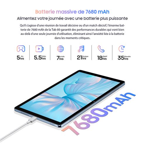 Lville Tablette Tactile Android 13, 8Go RAM + 128Go ROM (1To