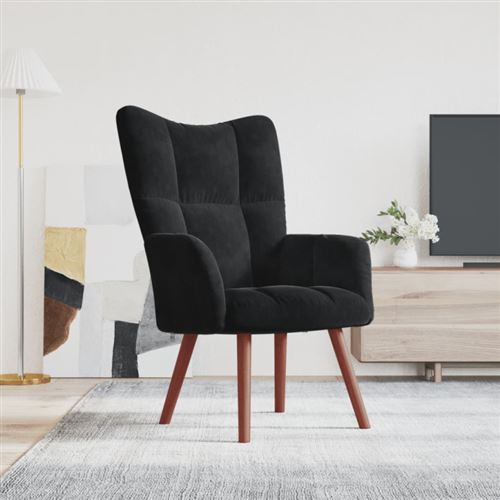 Vidaxl Noir Chaise De Relaxation Velours - Image 3