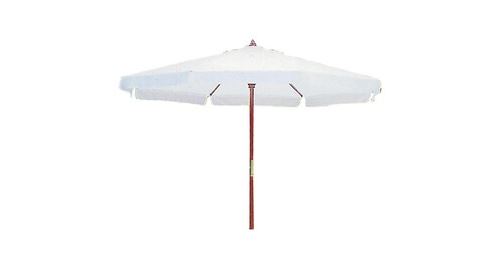 Parasol rond 350 cm mât en bois toile avec bord mobilier de jardin extérieur