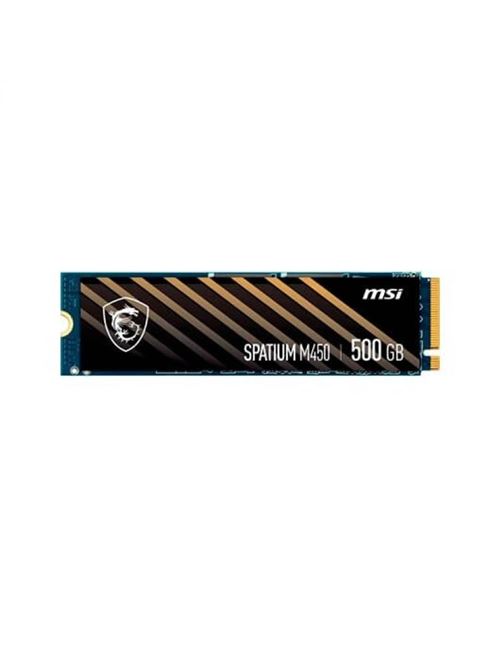 Disque Dur SSD Interne MSI SPATIUM M450 S78-440K090-P83 500Go M.2 PCIe 4.0 NVMe 3600Mo/s 3D NAND Noir