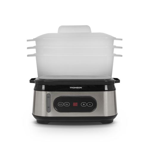 Thomson - Thfs219Dx - Cuiseur Vapeur Digital - Capacité (9L) - Minuterie (90Min) - Contrôle Mécanique - Bol Spécial Riz - Inox