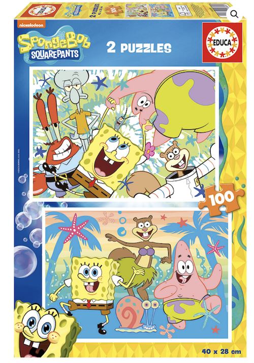 Educa Borras - Puzzle Bob l'Éponge - 2 Puzzles de 100 Pièces - Image 3