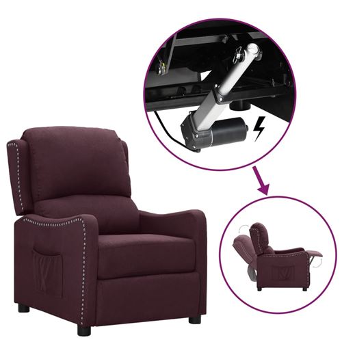 vidaXL Fauteuil releveur inclinable Violet Tissu