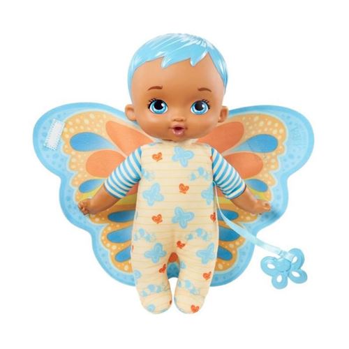 My Garden Baby - Mon Premier Bebe Papillon, bleu, 23 cm, corps souple avec ailes en peluche - Poupee / Poupon - Des 18 mois