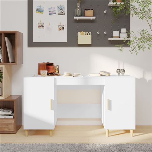 Vidaxl Blanc Bureau 140X50x75 Cm Bois D'ingénierie - Image 3
