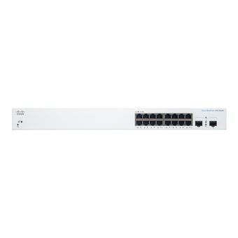 Cisco Business 220 Series CBS220-16T-2G - Commutateur - intelligent - 16 x 10/100/1000 + 2 x Gigabit SFP (liaison montante) - Montable sur rack - 1