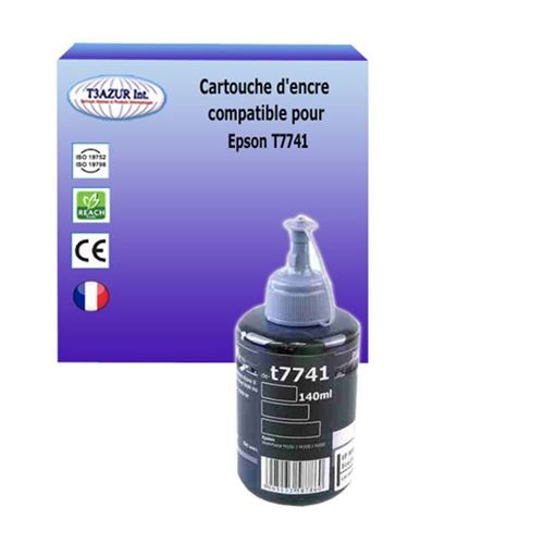 Cartouche compatible - Bouteille encre compatible Epson T7741 (C13T774140) - Noire 140ml