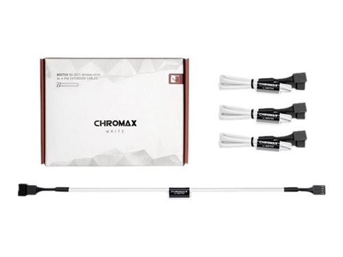 Noctua NA-SEC1 chromax.white - Rallonge de câble d'alimentation de ventilateur - MLI à 4 broches (F) pour MLI à 4 broches (M) - 30 cm - blanc