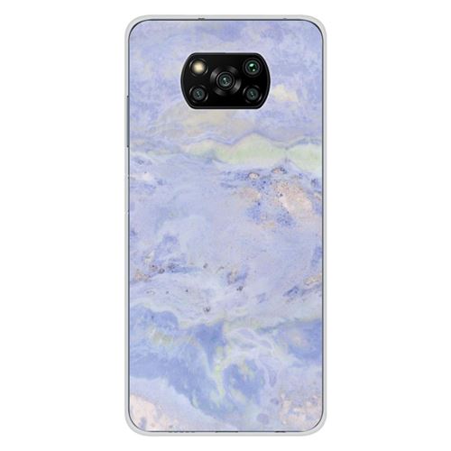 Coque en silicone imprimée compatible Xiaomi Poco X3 Poco X3 Pro Marbre Bleu
