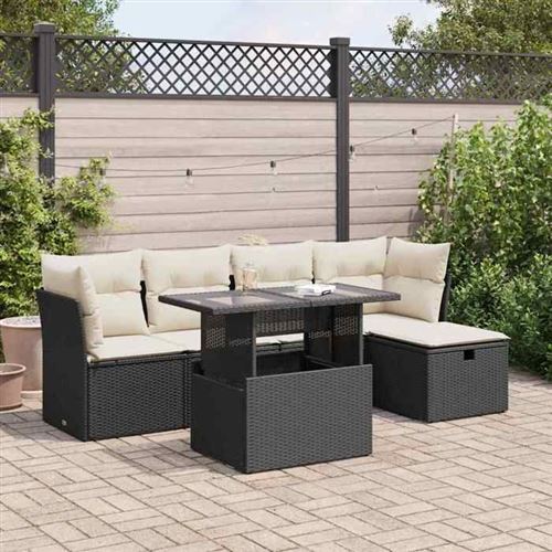 Non Communiqué Noir Ensembles Canapes. Fauteuils Et Tables De Jardin Vidaxl Resine Tressee 6 Pieces 5 Personnes