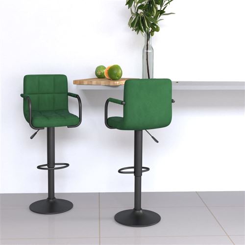 Sgabelli Da Bar 2 Pz Verde Scuro In Velluto - Vidaxl
