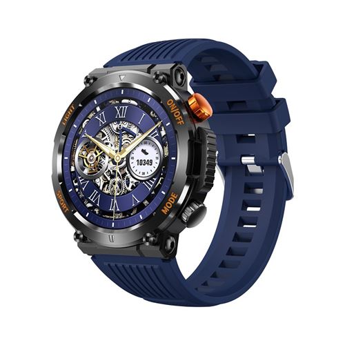 Montre connect&eacute;e HT17 1,46"" - Surveillance sant&eacute; - Etanche IP67 - Sport Bluetooth - Bleu