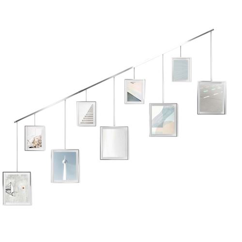 Umbra - Porte photos escalier 9 cadres Exhibit chrome