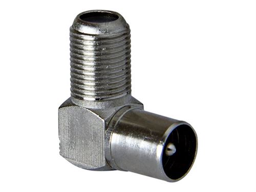 Macab WE1171W - Adaptateur à angle droit - connecteur IEC mâle pour connecteur F femelle