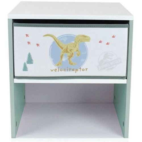 Chevet avec tiroir Dinosaures - Jurassic Word - H36 x L33 x P30 cm