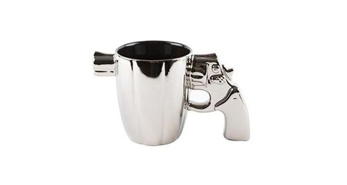 Non Communiqué Argent Tasse Ée Mug Avec Poignée Pistolet En Céramique