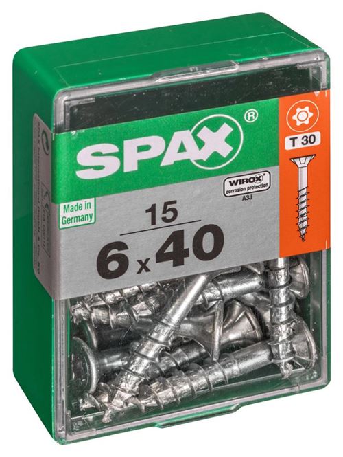 Spax Lot De 15 Vis Acier Tête Autofraisée Plate, Diam.6 Mm X L.40 Mm - Image 2