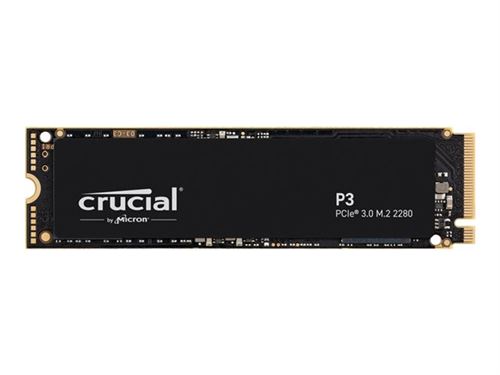 Disque SSD Interne Crucial P3 M.2 Nvme 500 Go Noir