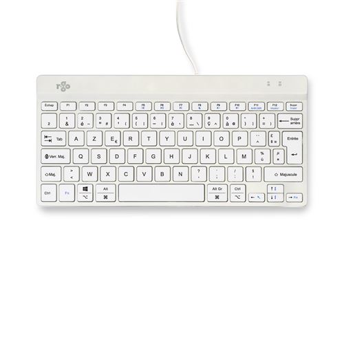 R-Go Compact Break - Clavier - avec indicateur de rupture intégré - USB-C - AZERTY - Français - blanc