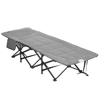 LIFEZEAL Lit De Camp Pliable 191×68 Cm – Lit Plage Portable 150 Kg Avec Matelas & Oreiller Amovibles + Sac Transport – Confort XXL Camping & Jardin