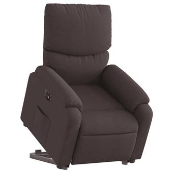 Fauteuil releveur électrique inclinable en tissu marron foncé | Leroy Merlin