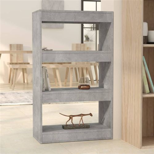 Non Communiqué Gris Bibliothèque Séparateur De Pièce Béton Bois D Ingénierie