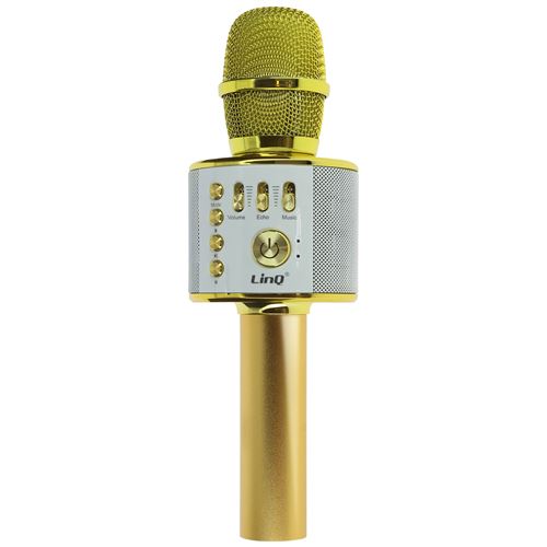 MAX KM15G - Micro Karaoké sans Fil Bluetooth Éclairage LED - Doré