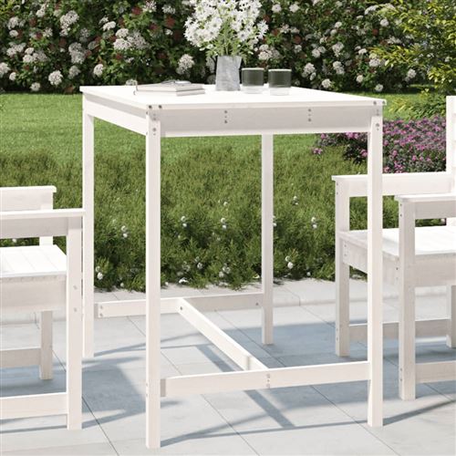 Vidaxl Blanc Table De Jardin 121X82,5X110 Cm Bois Massif De Pin824089 - Image 2