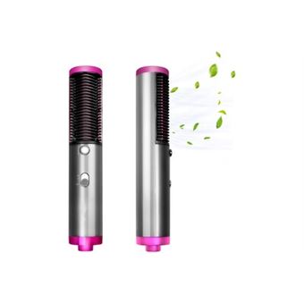 Brosse lissante, séchoir à air chaud 3 en 1 avec peigne lissant à ions négatifs (rose) - 1