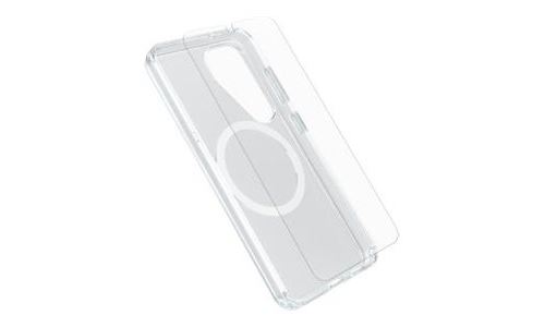 OtterBox Symmetry Series Clear - Coque de protection pour téléphone portable - clair - avec Protection d écran en verre de première qualité - pour Samsung Galaxy S25