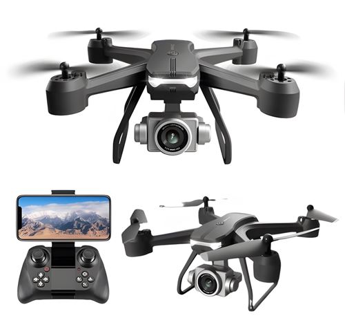 Drone SZSMART V14 Noir avec caméra grand angle 4K Hd 3 batteries Autonomie 15 Min