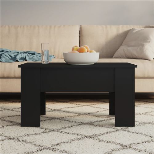 Vidaxl Noir Table Basse 79X49x41 Cm Bois D'ingénierie - Image 2