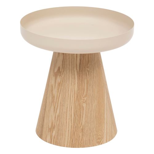 Non Communiqué Beige Atmosphera - Table À Café Ronde En Métal Et Bois Hercyna - Hercyna