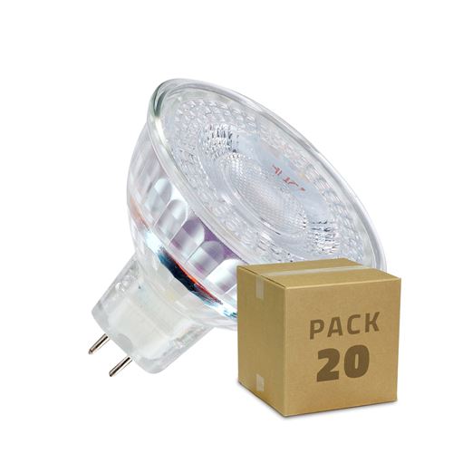 TechBrey Pack Ampoules LED GU5.3 MR16 SMD Crystal 12V 5W (20 Un) Blanc Chaud 2800K - 3200K