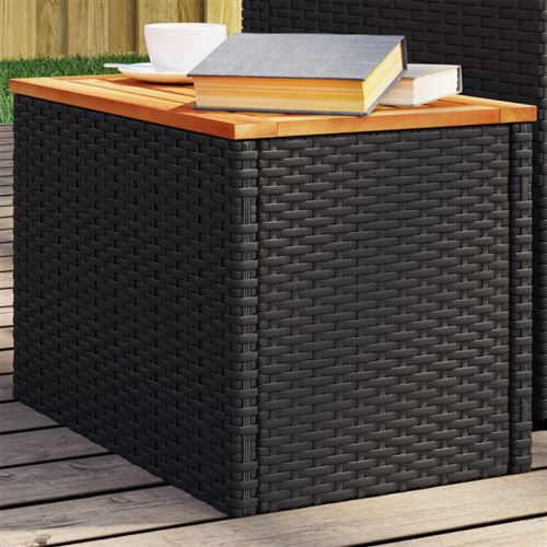 VIDAXL - Table d'appoint de jardin - Lot de 2 - Noir - 55x34x37 cm - Image 3