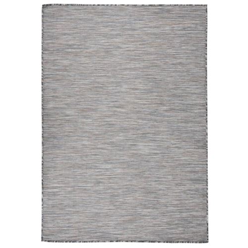 Vidaxl Buitenkleed Platgeweven 160X230 Cm Bruin En Blauw340818 - Image 3