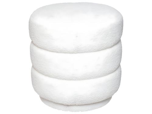 ATMOSPHERA - Pouf - Tissu Bouclé - Blanc - 40 cm - Image 2