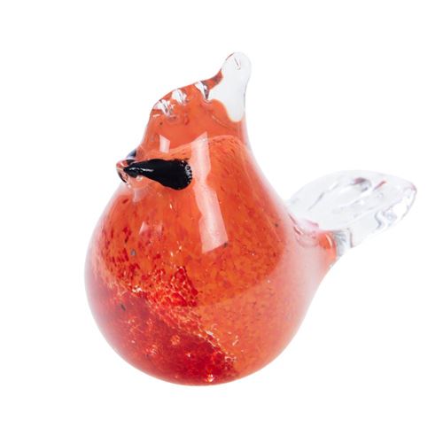 Non Communiqué Rouge Statue : Oiseau Crète Sulfure - Amadeus - Verre