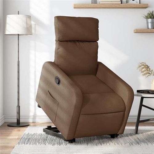 vidaXL Fauteuil de relaxation inclinable tissu marron