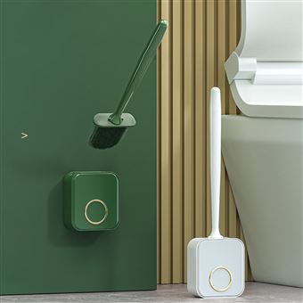 Brosse WC, Brosse de Toilette, Brosse Toilettes WC Suspendue en Silicone  avec Support, Fixation Murale 