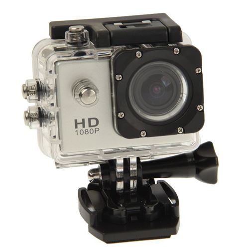 Caméra Sport Étanche 30M Caméra Action Grand Angle Photos HD 1080P Argent 16 Go YONIS