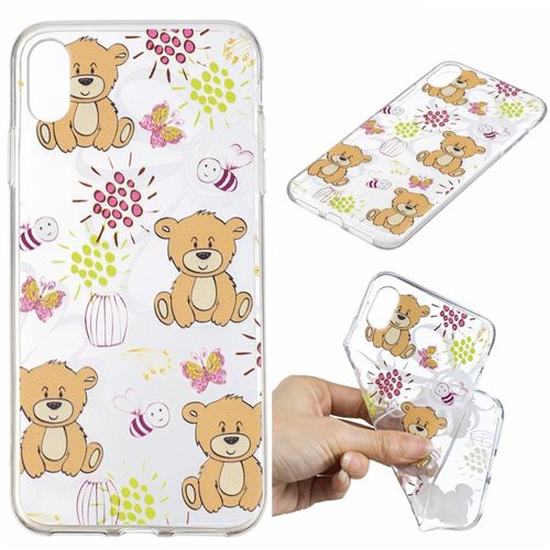 Coque en TPU motif ours brun pour votre Apple iPhone XR