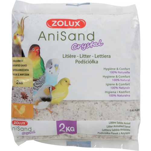 Sable Anisand crystal Litière. 2 kg. pour oiseaux. - zolux - ZO-146340