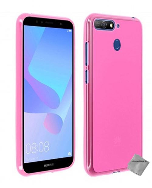 Housse etui coque pochette silicone gel fine pour Huawei Honor 7A avec verre trempe - ROSE