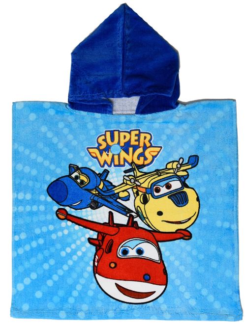 Super Wings badponcho bleu junior 50 x 100 cm